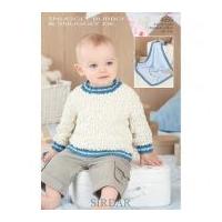 Sirdar Baby Sweater & Blanket Snuggly Bubbly Knitting Pattern 4555 DK