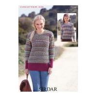 Sirdar Ladies & Girls Sweaters Crofter Knitting Pattern 7338 DK