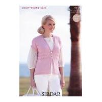 Sirdar Ladies Waistcoat Cotton Knitting Pattern 7355 DK