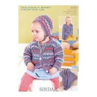 Sirdar Baby Cardigan, Bonnet & Blanket Baby Crofter Knitting Pattern 4570 DK
