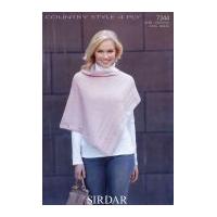 Sirdar Ladies Poncho Country Style Knitting Pattern 7344 4 Ply