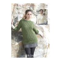 Sirdar Ladies Sweaters Wool Rich Knitting Pattern 7188 Aran