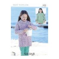 Sirdar Girls Sweater Dresses Tiny Tots Knitting Pattern 4496 DK