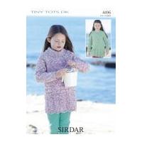 sirdar girls sweater dresses tiny tots knitting pattern 4496 dk