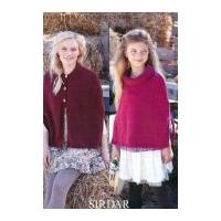 Sirdar Ladies & Girls Capes Harrap Tweed Knitting Pattern 7395 DK