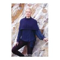 Sirdar Ladies Cape Wool Rich Knitting Pattern 7334 Aran