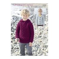 Sirdar Boys Sweater & Cardigan Supersoft Knitting Pattern 2426 Aran