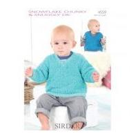Sirdar Baby Sweater & Tank Top Snowflake Knitting Pattern 4559 DK, Chunky