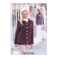 sirdar ladies jackets bouffle knitting pattern 7390 chunky