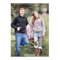 sirdar ladies mens jacket sweater click knitting pattern 7209 chunky