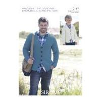 Sirdar Men & Boys Cardigans Wash 'n' Wear Knitting Pattern 7117 DK