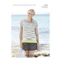 sirdar ladies girls tops beachcomber knitting pattern 7279 dk