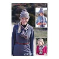 Sirdar Ladies Hat & Scarves Crofter Knitting Pattern 7335 DK
