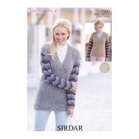 Sirdar Ladies Sweater & Tunic Bouffle Knitting Pattern 7393 Chunky
