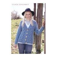Sirdar Ladies Cardigan Click Knitting Pattern 7351 Chunky