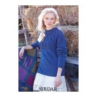 Sirdar Ladies Sweater Harrap Tweed Knitting Pattern 7397 DK