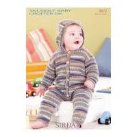 Sirdar Baby All-in-One Onesie Baby Crofter Knitting Pattern 4572 DK