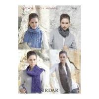 Sirdar Ladies Snoods & Scarves Wool Rich Knitting Pattern 7183 Aran