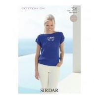 Sirdar Ladies & Girls Tops Cotton Crochet Pattern 7237 DK