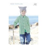 Sirdar Boys Cardigan & Hat Tiny Tots Knitting Pattern 4497 DK