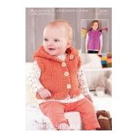 Sirdar Baby Gilets Snowflake Knitting Pattern 4595 Chunky