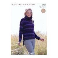 Sirdar Ladies Sweater Sylvan Knitting Pattern 7489 Chunky