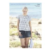 sirdar ladies girls tops beachcomber knitting pattern 7284 dk