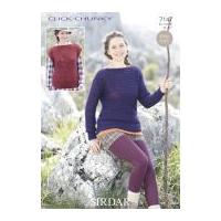 Sirdar Ladies Top & Sweater Click Knitting Pattern 7147 Chunky