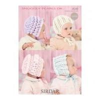 sirdar baby hats bonnets pearls crochet pattern 4549 dk