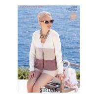 Sirdar Ladies Cardigan Cotton Knitting Pattern 7215 DK
