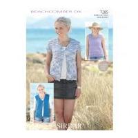 sirdar ladies top waistcoats beachcomber knitting pattern 7285 dk