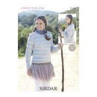 Sirdar Ladies Sweater Crofter Knitting Pattern 7164 DK