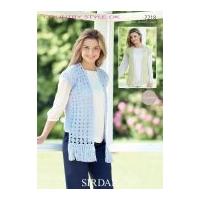 Sirdar Ladies Waistcoats Cotton Crochet Pattern 7218 DK