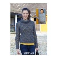 Sirdar Ladies Sweaters Click Knitting Pattern 9619 Chunky