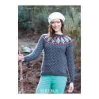 Sirdar Ladies Nordic Style Sweater Country Style Knitting Pattern 9614 DK