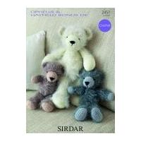 Sirdar Teddy Bear Toys Ophelia Crochet Pattern 2457 DK, Chunky