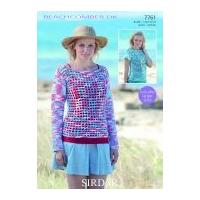 Sirdar Ladies Tops Beachcomber Knitting Pattern 7761 DK