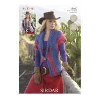Sirdar Ladies Waistcoats Indie Knitting Pattern 9400 Super Chunky