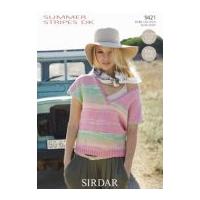 Sirdar Ladies Tops Summer Stripes Knitting Pattern 9421 DK