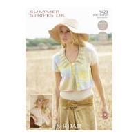 sirdar ladies cardigans summer stripes knitting pattern 9423 dk