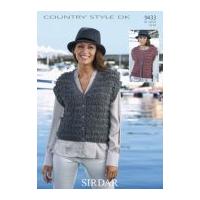 Sirdar Ladies Waistcoats Country Style Knitting Pattern 9433 DK