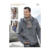 Sirdar Ladies & Mens Scarves Knitting Pattern 9451 Chunky