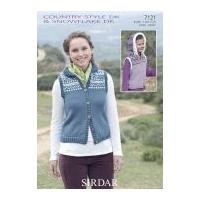 Sirdar Ladies & Girls Hooded Gilets Country Style Knitting Pattern 7121 DK