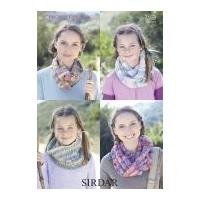 Sirdar Ladies & Girls Snoods Crofter Knitting Pattern 7163 DK