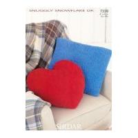 sirdar home heart square cushions snowflake knitting pattern 7339 dk