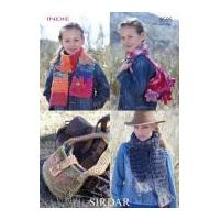 sirdar ladies girls scarves bags indie knitting pattern 9595 super chu ...