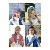 Sirdar Ladies & Girls Hats, Wrap & Wrist Warmers Knitting Pattern 9661 Chunky