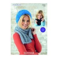 Sirdar Ladies Hat, Scarf & Snood Touch Fur Knitting Pattern 7783