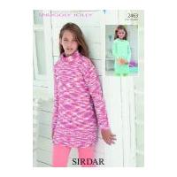 Sirdar Girls Sweaters Jolly Knitting Pattern 2463 DK