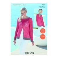 Sirdar Ladies Top Cotton Crochet Pattern 7737 DK